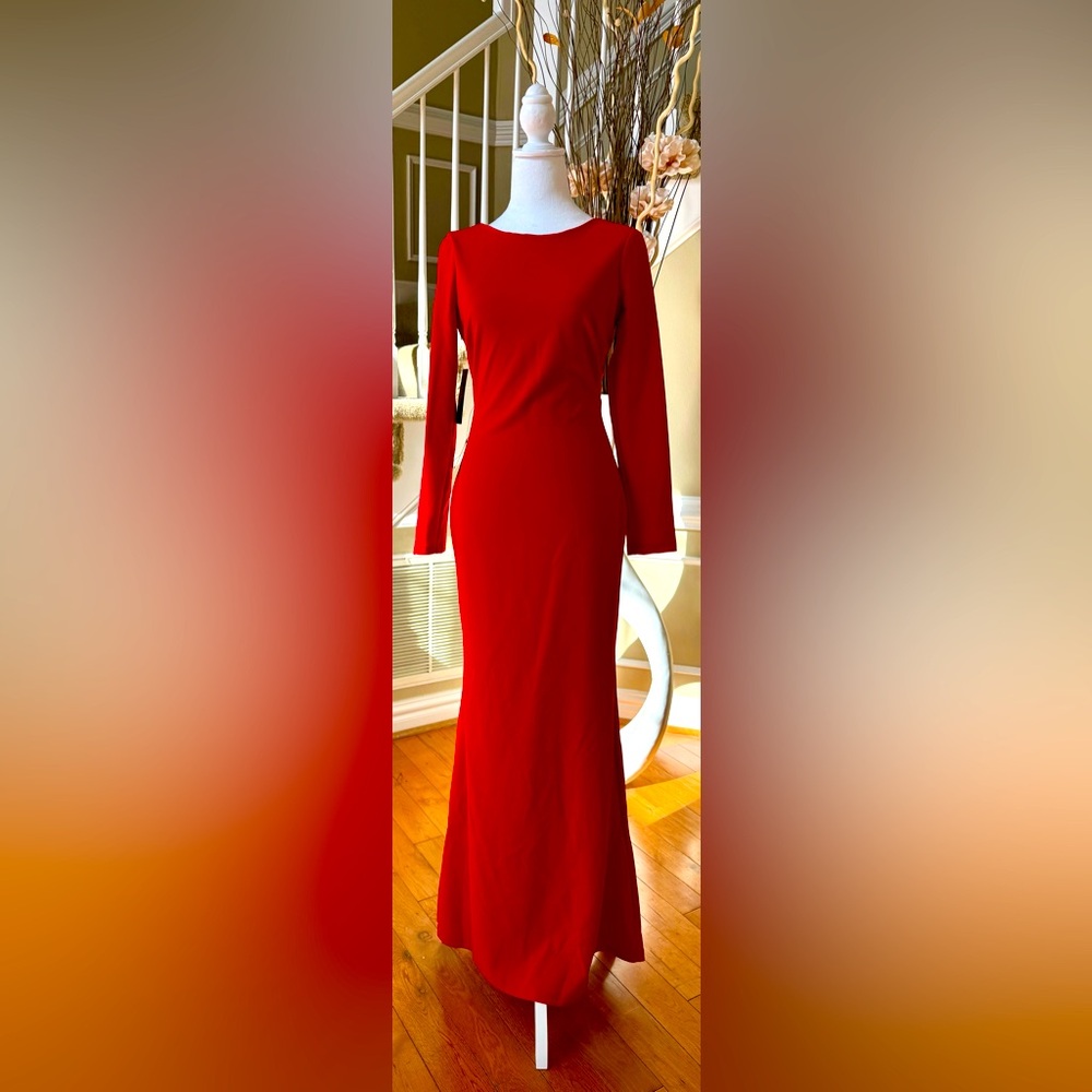 Lulus Vision of Delight Bright Red Backless Mermaid Maxi Dress